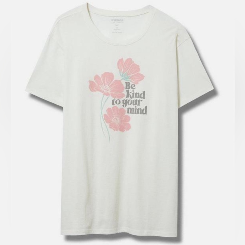 Torrid Be Kind to Your Mind Crew Neck Graphic Short Sleeve Top